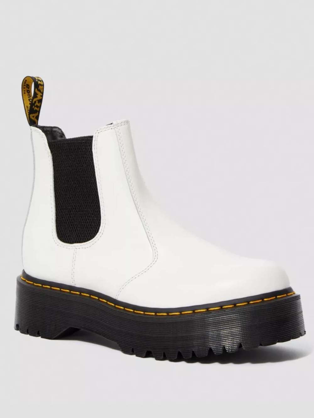Dr. Martens 2976 Quad White Leather Chelsea Boots